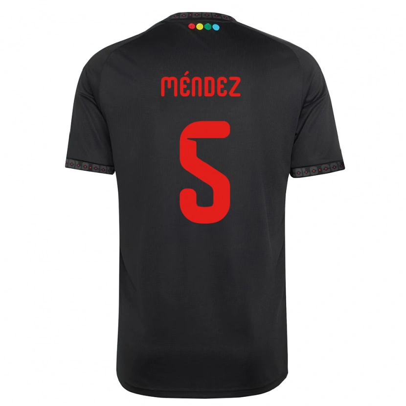 Danxen Niño Camiseta Víctor Méndez #5 Negro Rojo 2ª Equipación 2026/27 La Camisa