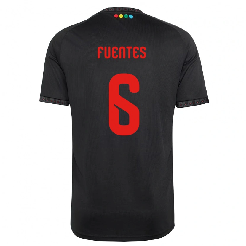 Danxen Niño Camiseta César Fuentes #6 Negro Rojo 2ª Equipación 2026/27 La Camisa