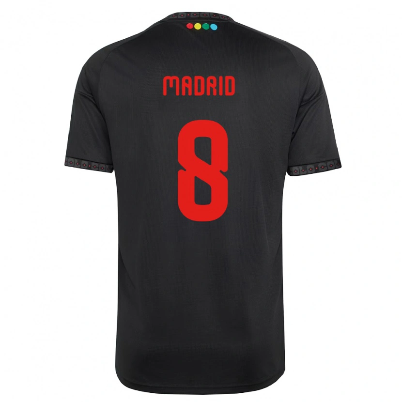 Danxen Niño Camiseta Álvaro Madrid #8 Negro Rojo 2ª Equipación 2026/27 La Camisa