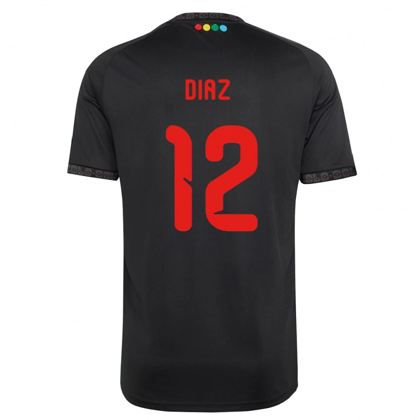 Danxen Niño Camiseta Javiera Díaz #12 Negro Rojo 2ª Equipación 2026/27 La Camisa
