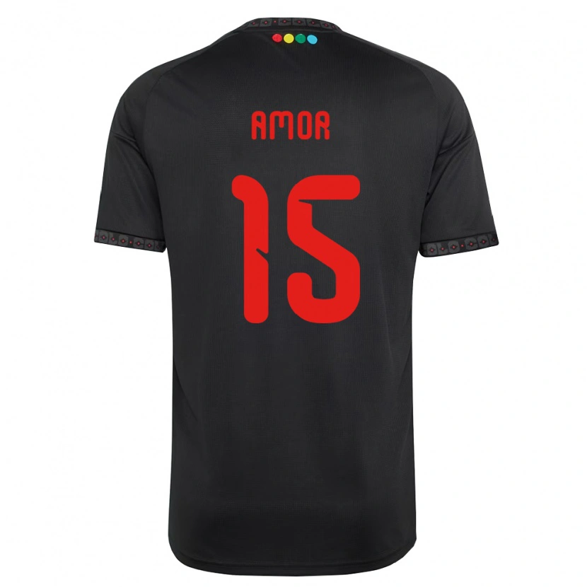 Danxen Niño Camiseta Emiliano Amor #15 Negro Rojo 2ª Equipación 2026/27 La Camisa