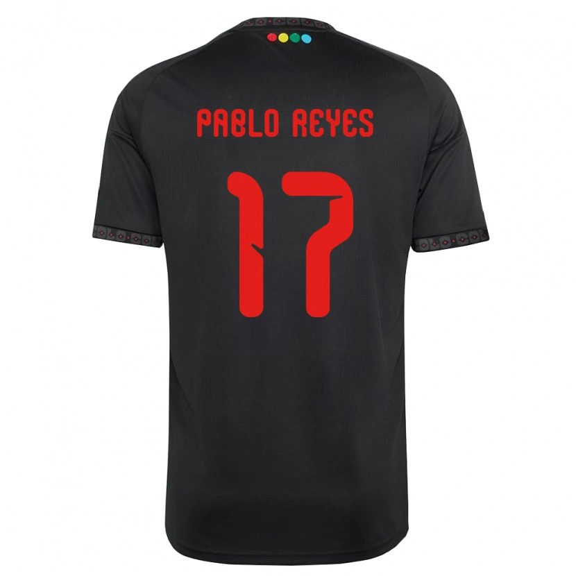Danxen Niño Camiseta Juan Pablo Reyes #17 Negro Rojo 2ª Equipación 2026/27 La Camisa