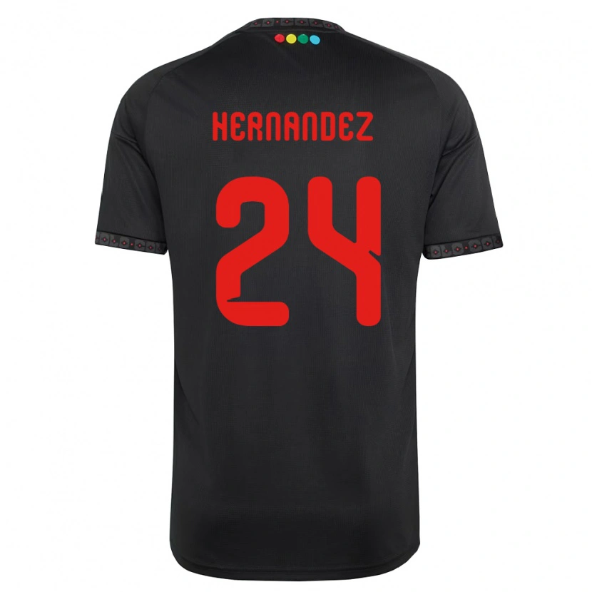 Danxen Niño Camiseta Leandro Hernández #24 Negro Rojo 2ª Equipación 2026/27 La Camisa