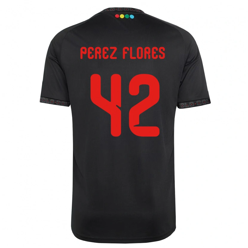 Danxen Niño Camiseta Benjamín Pérez #42 Negro Rojo 2ª Equipación 2026/27 La Camisa