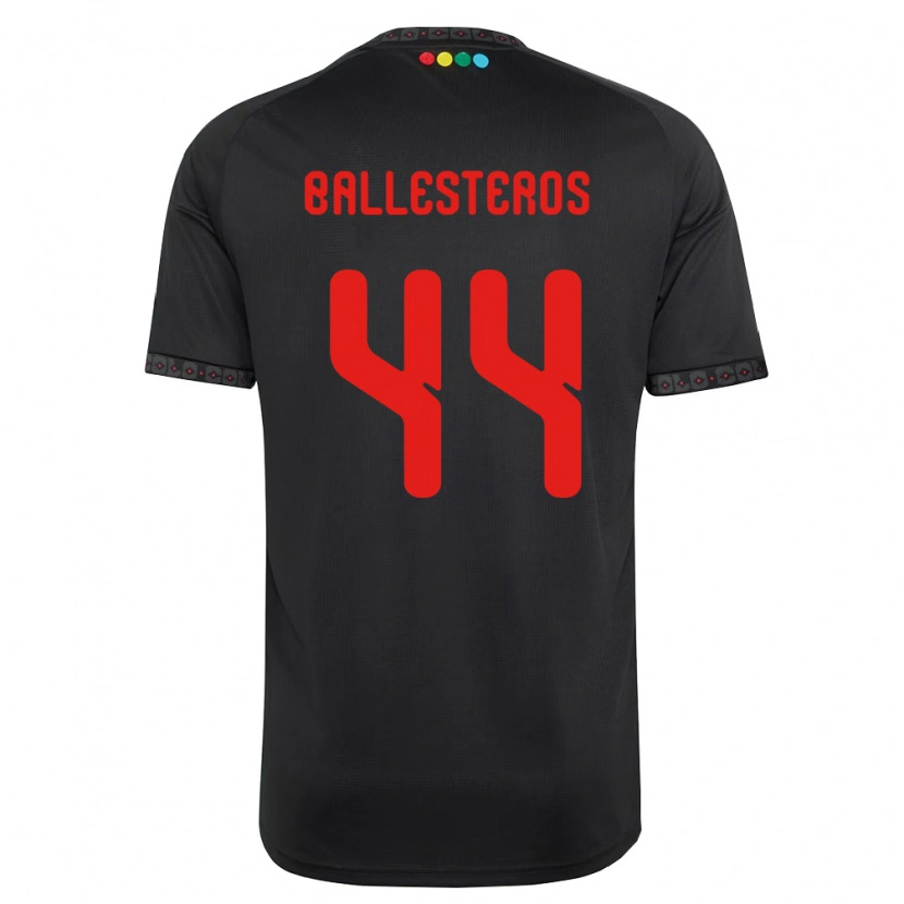 Danxen Niño Camiseta Martín Ballesteros #44 Negro Rojo 2ª Equipación 2026/27 La Camisa