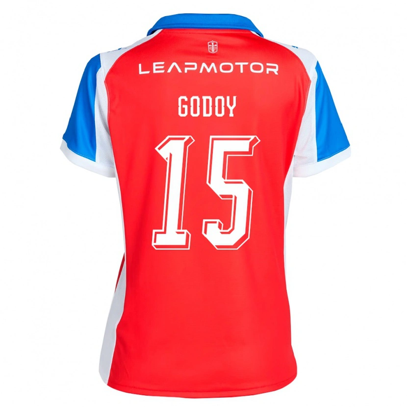 Danxen Niño Camiseta Martín Godoy #15 Rojo Azul 2ª Equipación 2026/27 La Camisa