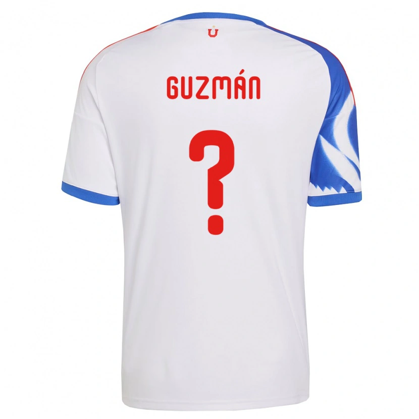 Danxen Niño Camiseta Kenay Guzmán #0 Blanco Azul Marino 2ª Equipación 2026/27 La Camisa