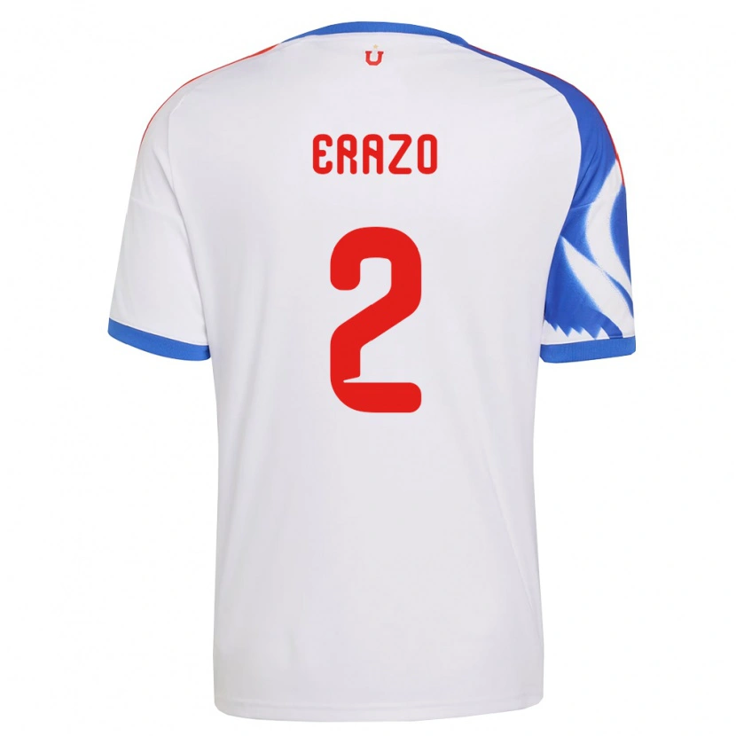 Danxen Niño Camiseta Dylan Erazo #2 Blanco Azul Marino 2ª Equipación 2026/27 La Camisa