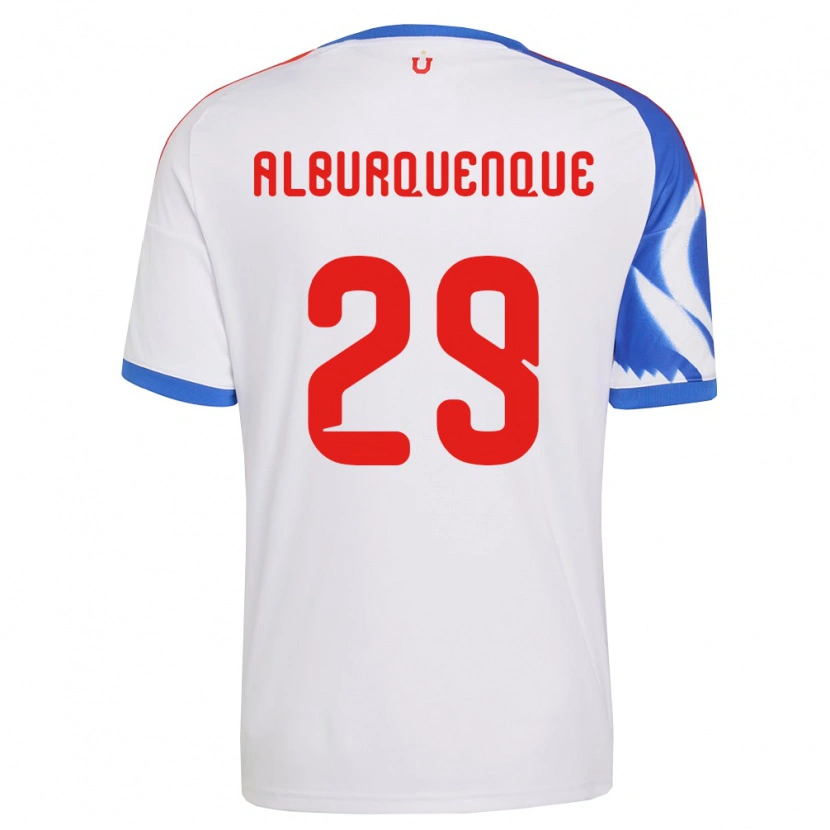 Danxen Niño Camiseta José Alburquenque #29 Blanco Azul Marino 2ª Equipación 2026/27 La Camisa