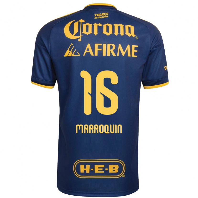 Danxen Niño Camiseta Ammanda Marroquin #16 Azul Real Amarillo 2ª Equipación 2026/27 La Camisa