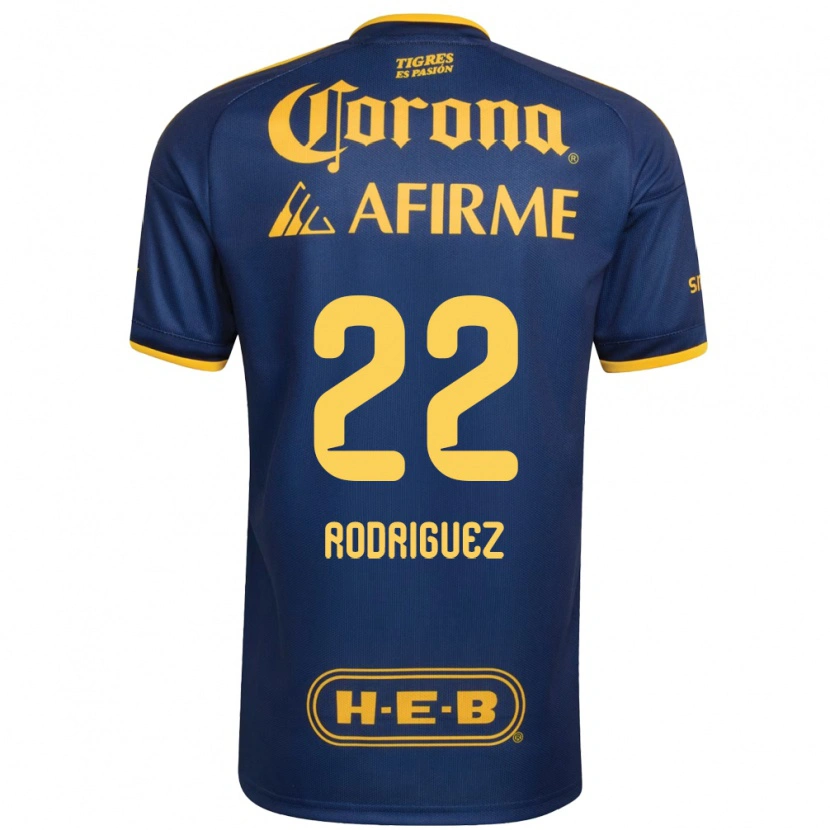 Danxen Niño Camiseta Anika Rodriguez #22 Azul Real Amarillo 2ª Equipación 2026/27 La Camisa