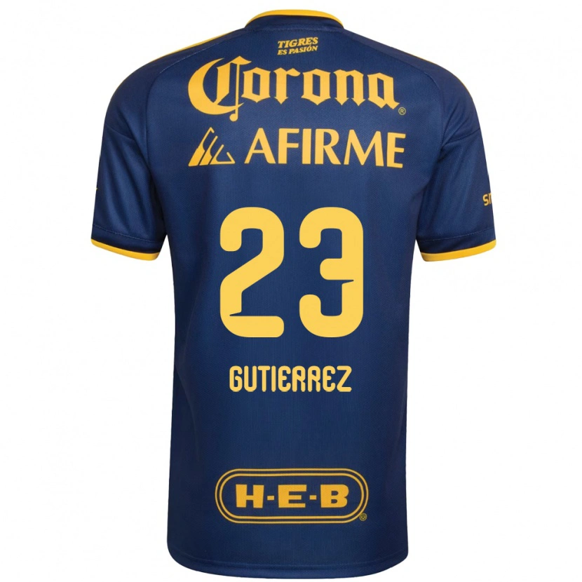 Danxen Niño Camiseta Jana Gutierrez #23 Azul Real Amarillo 2ª Equipación 2026/27 La Camisa