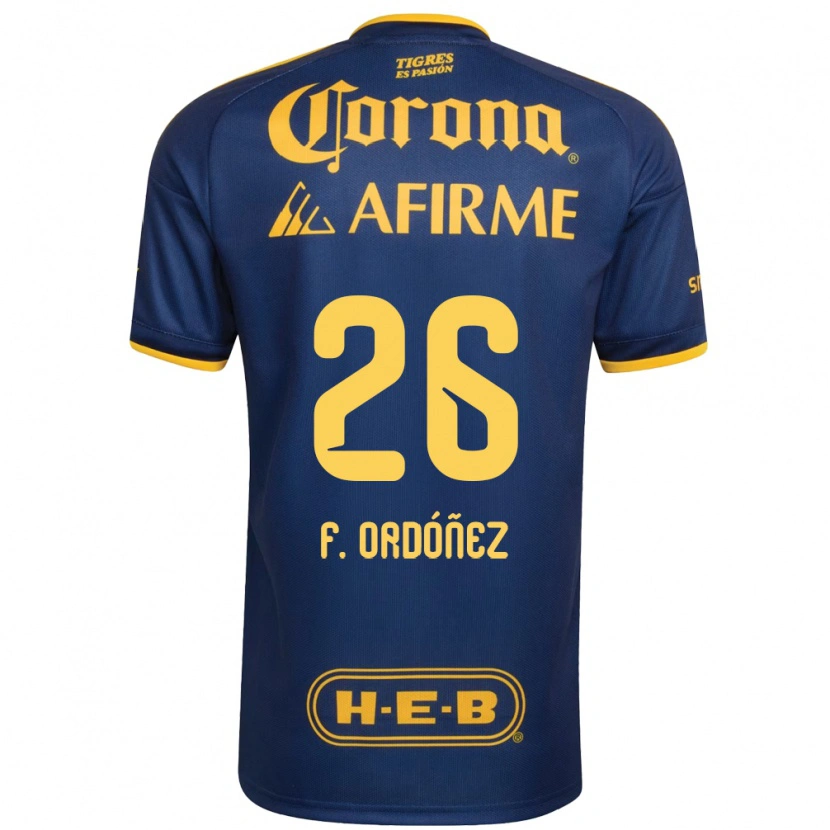 Danxen Niño Camiseta Fernando Ordóñez #26 Azul Real Amarillo 2ª Equipación 2026/27 La Camisa