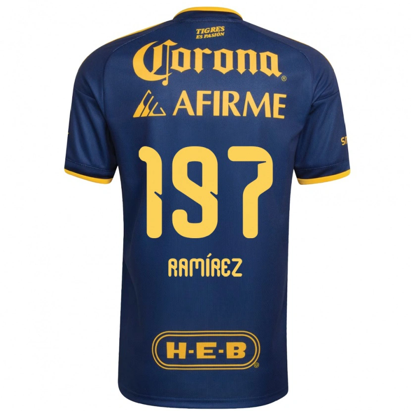 Danxen Niño Camiseta Ángel Ramírez #197 Azul Real Amarillo 2ª Equipación 2026/27 La Camisa