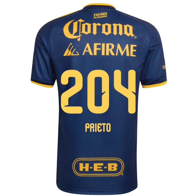 Danxen Niño Camiseta Leonel Prieto #204 Azul Real Amarillo 2ª Equipación 2026/27 La Camisa