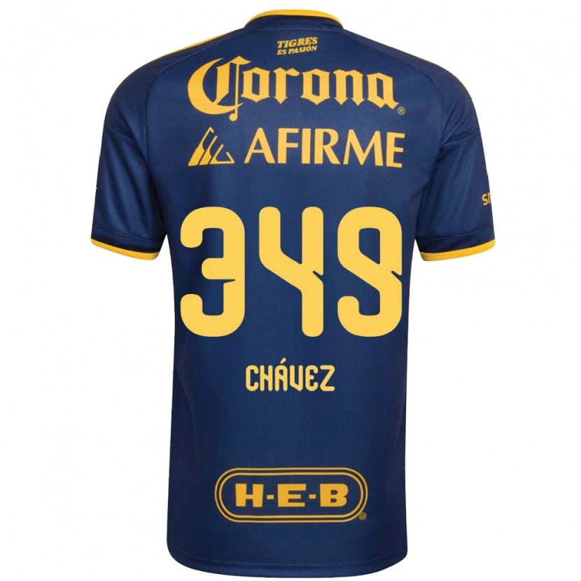 Danxen Niño Camiseta Jorge Chávez #349 Azul Real Amarillo 2ª Equipación 2026/27 La Camisa