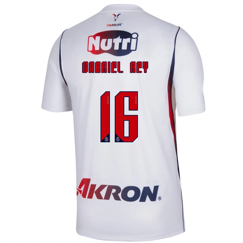 Danxen Niño Camiseta Luis Gabriel Rey #16 Blanco Azul Marino Rojo 2ª Equipación 2026/27 La Camisa