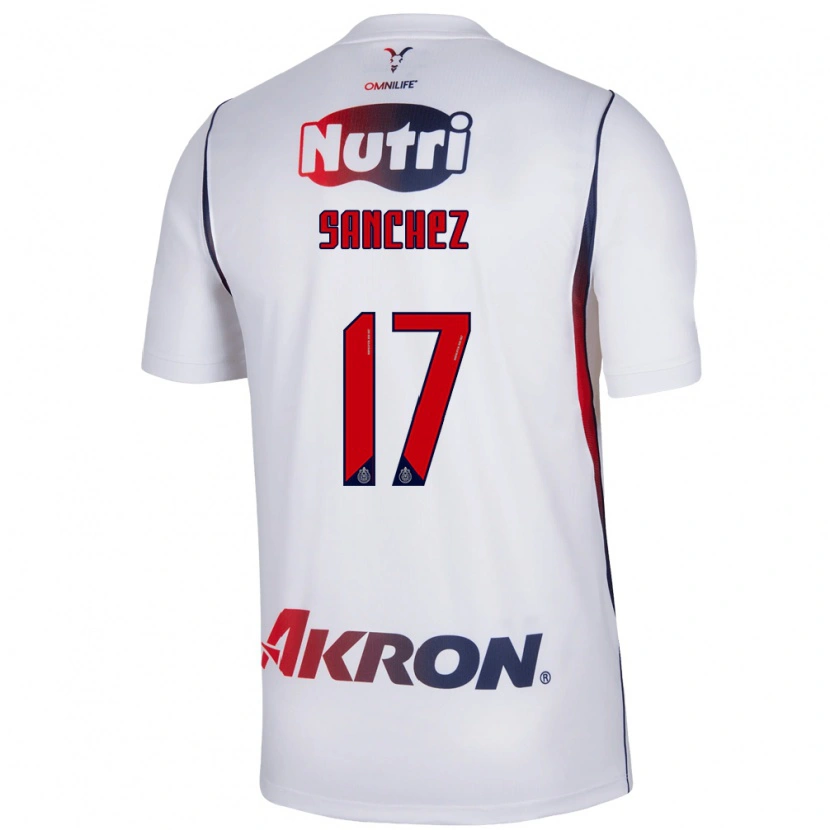 Danxen Niño Camiseta Jesús Sánchez #17 Blanco Azul Marino Rojo 2ª Equipación 2026/27 La Camisa