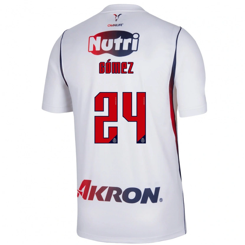 Danxen Niño Camiseta Miguel Gómez #24 Blanco Azul Marino Rojo 2ª Equipación 2026/27 La Camisa