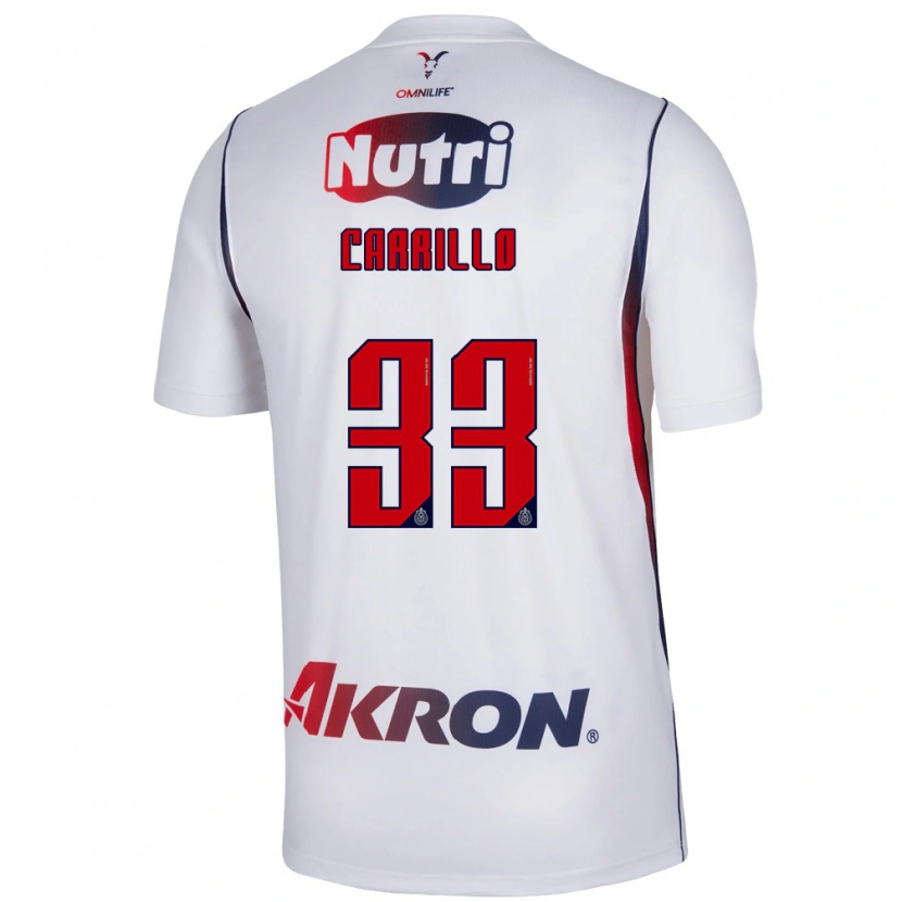 Danxen Niño Camiseta Jordán Carrillo #33 Blanco Azul Marino Rojo 2ª Equipación 2026/27 La Camisa