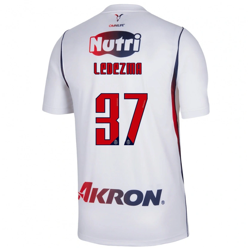 Danxen Niño Camiseta Richard Ledezma #37 Blanco Azul Marino Rojo 2ª Equipación 2026/27 La Camisa