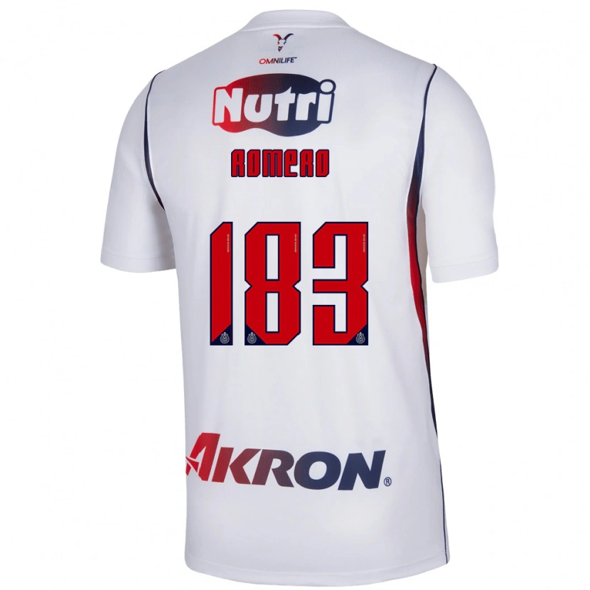 Danxen Niño Camiseta Javen Romero #183 Blanco Azul Marino Rojo 2ª Equipación 2026/27 La Camisa