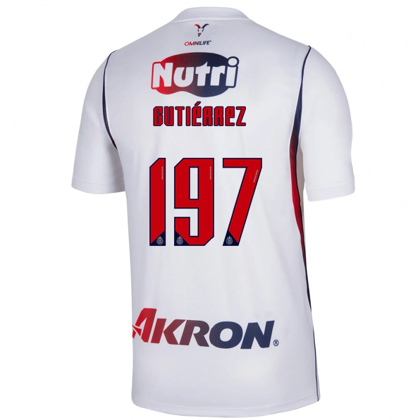 Danxen Niño Camiseta Bryan Gutiérrez #197 Blanco Azul Marino Rojo 2ª Equipación 2026/27 La Camisa