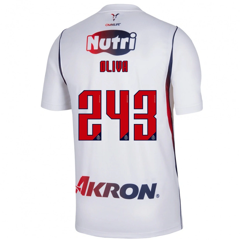 Danxen Niño Camiseta Diego Oliva #243 Blanco Azul Marino Rojo 2ª Equipación 2026/27 La Camisa