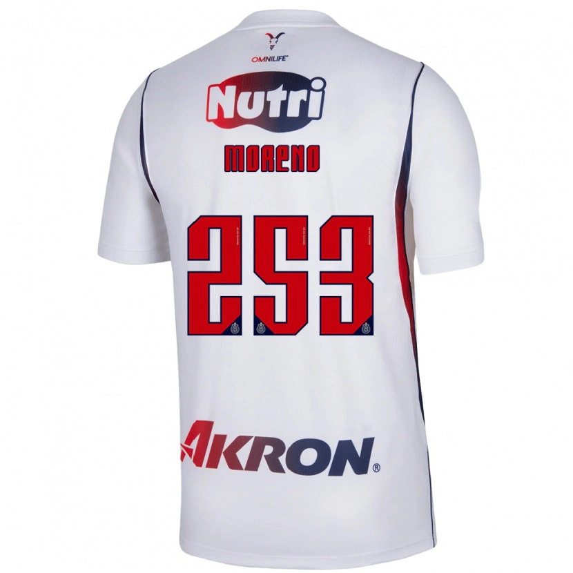 Danxen Niño Camiseta Leonel Moreno #253 Blanco Azul Marino Rojo 2ª Equipación 2026/27 La Camisa