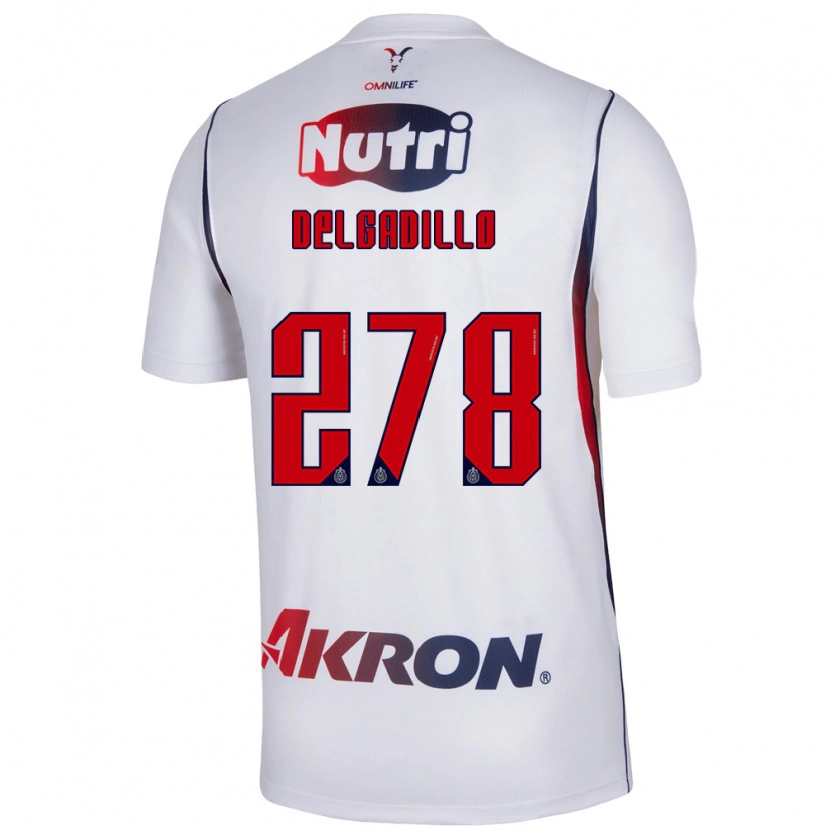 Danxen Niño Camiseta Santiago Delgadillo #278 Blanco Azul Marino Rojo 2ª Equipación 2026/27 La Camisa