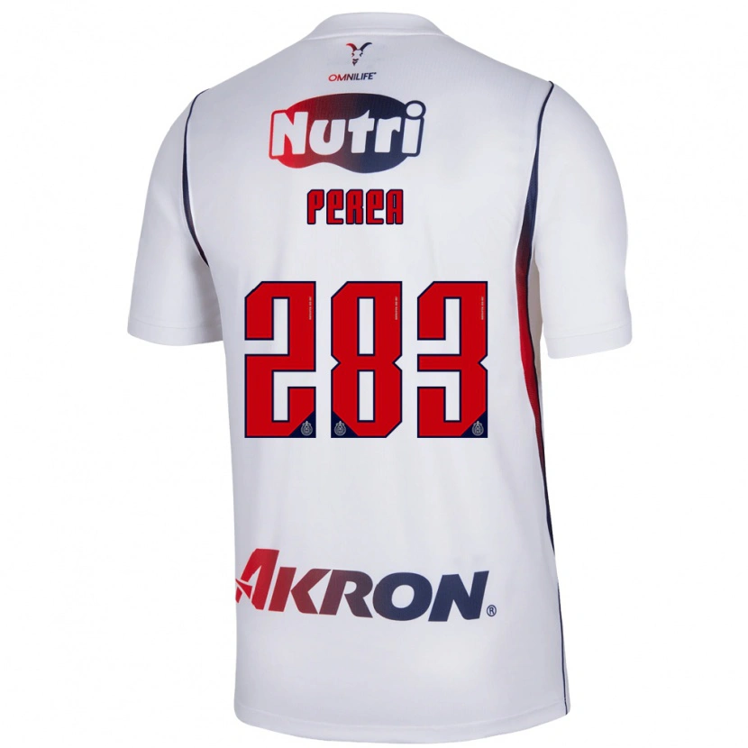 Danxen Niño Camiseta José Perea #283 Blanco Azul Marino Rojo 2ª Equipación 2026/27 La Camisa
