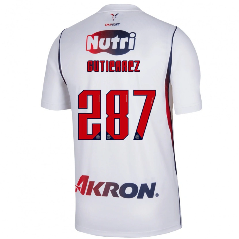 Danxen Niño Camiseta Gerson Gutiérrez #287 Blanco Azul Marino Rojo 2ª Equipación 2026/27 La Camisa