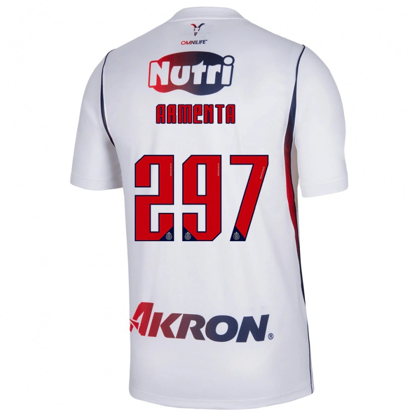 Danxen Niño Camiseta Deibith Armenta #297 Blanco Azul Marino Rojo 2ª Equipación 2026/27 La Camisa