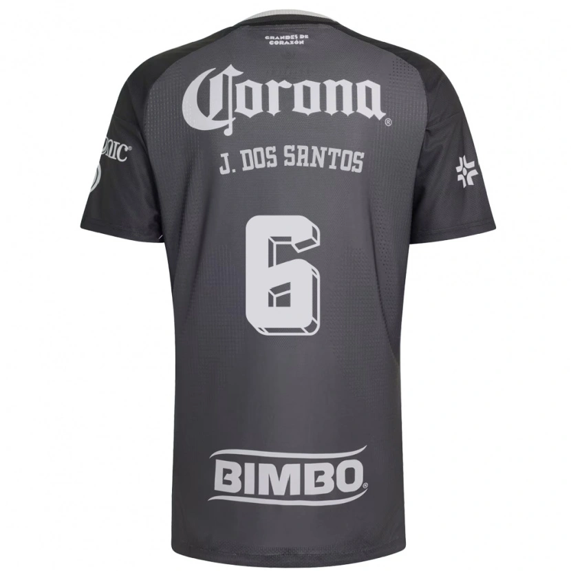 Danxen Niño Camiseta Jonathan Dos Santos #6 Gris Blanco Negro 2ª Equipación 2026/27 La Camisa