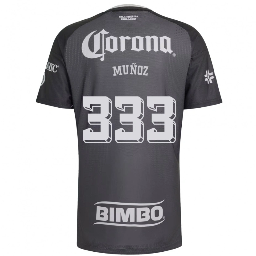 Danxen Niño Camiseta Aarón Muñoz #333 Gris Blanco Negro 2ª Equipación 2026/27 La Camisa