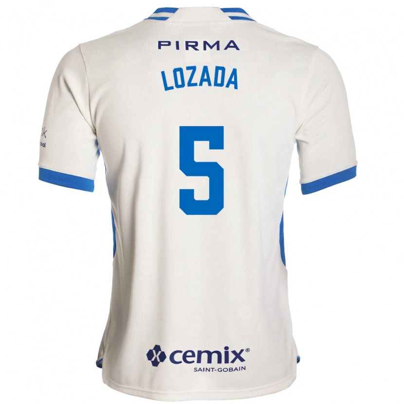 Danxen Niño Camiseta Ana Lozada #5 Blanco Azul Rojo 2ª Equipación 2026/27 La Camisa