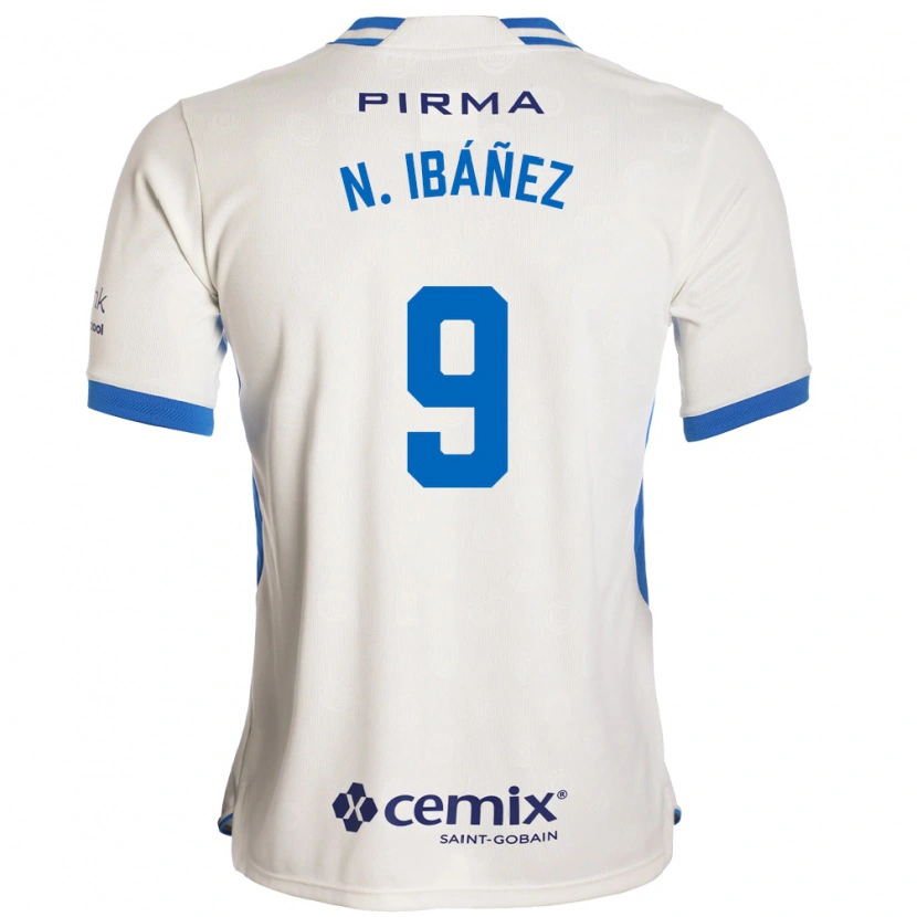 Danxen Niño Camiseta Nicolás Ibáñez #9 Blanco Azul Rojo 2ª Equipación 2026/27 La Camisa