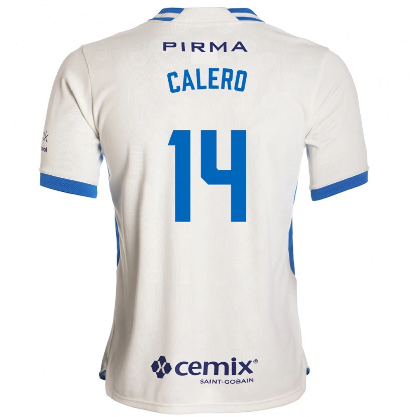 Danxen Niño Camiseta Juan Calero #14 Blanco Azul Rojo 2ª Equipación 2026/27 La Camisa