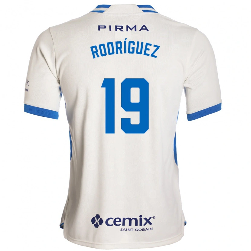 Danxen Niño Camiseta Carlos Rodríguez #19 Blanco Azul Rojo 2ª Equipación 2026/27 La Camisa