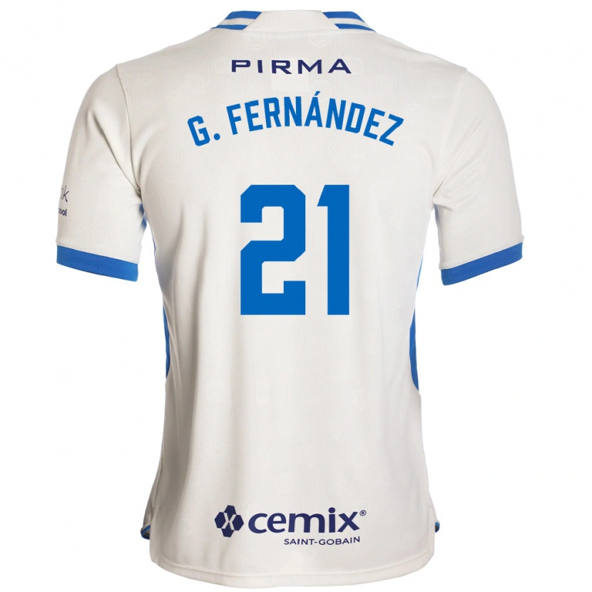 Danxen Niño Camiseta Gabriel Fernández #21 Blanco Azul Rojo 2ª Equipación 2026/27 La Camisa