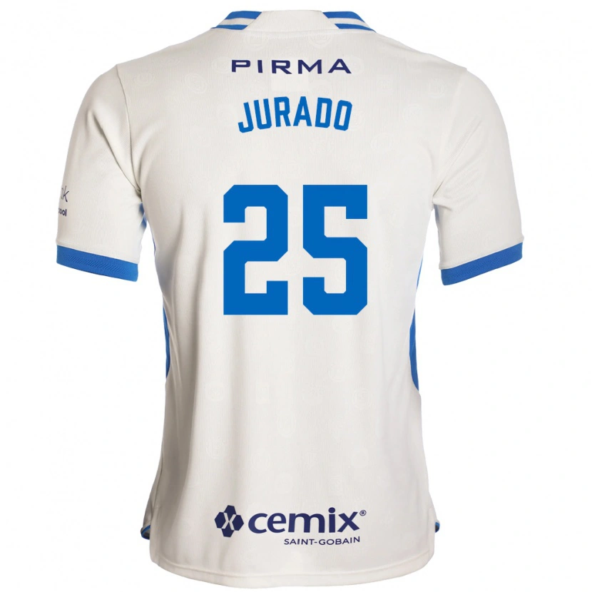 Danxen Niño Camiseta Sebastian Jurado #25 Blanco Azul Rojo 2ª Equipación 2026/27 La Camisa