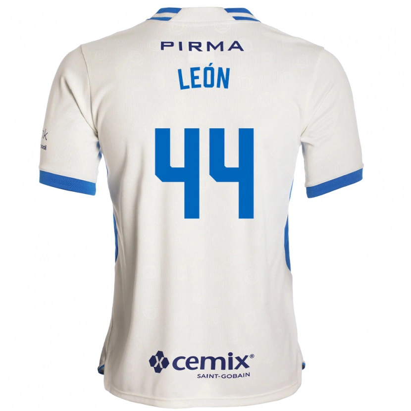 Danxen Niño Camiseta Cristhian León #44 Blanco Azul Rojo 2ª Equipación 2026/27 La Camisa
