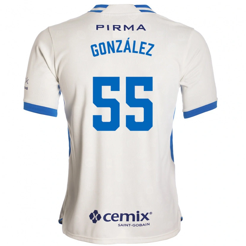 Danxen Niño Camiseta Rogelio González #55 Blanco Azul Rojo 2ª Equipación 2026/27 La Camisa