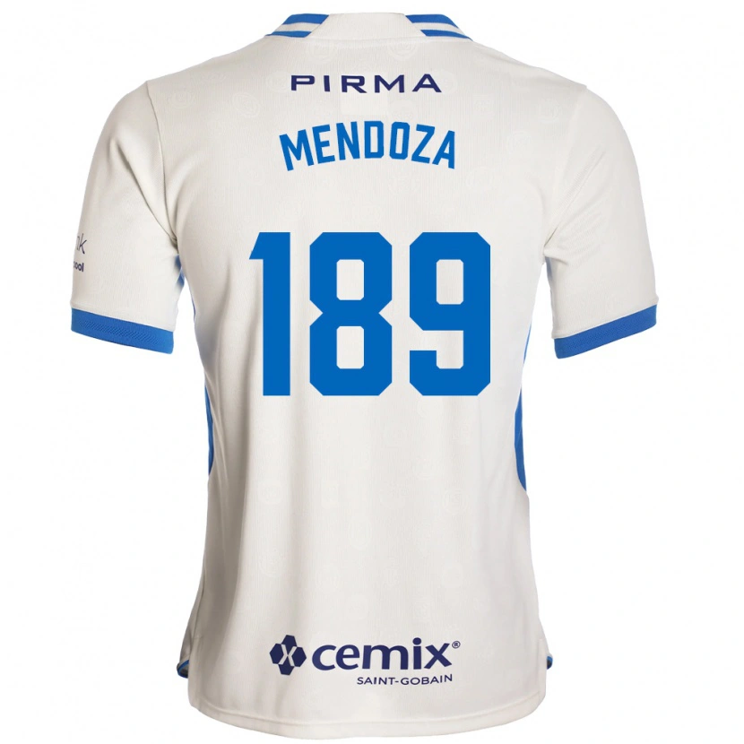 Danxen Niño Camiseta José Mendoza #189 Blanco Azul Rojo 2ª Equipación 2026/27 La Camisa