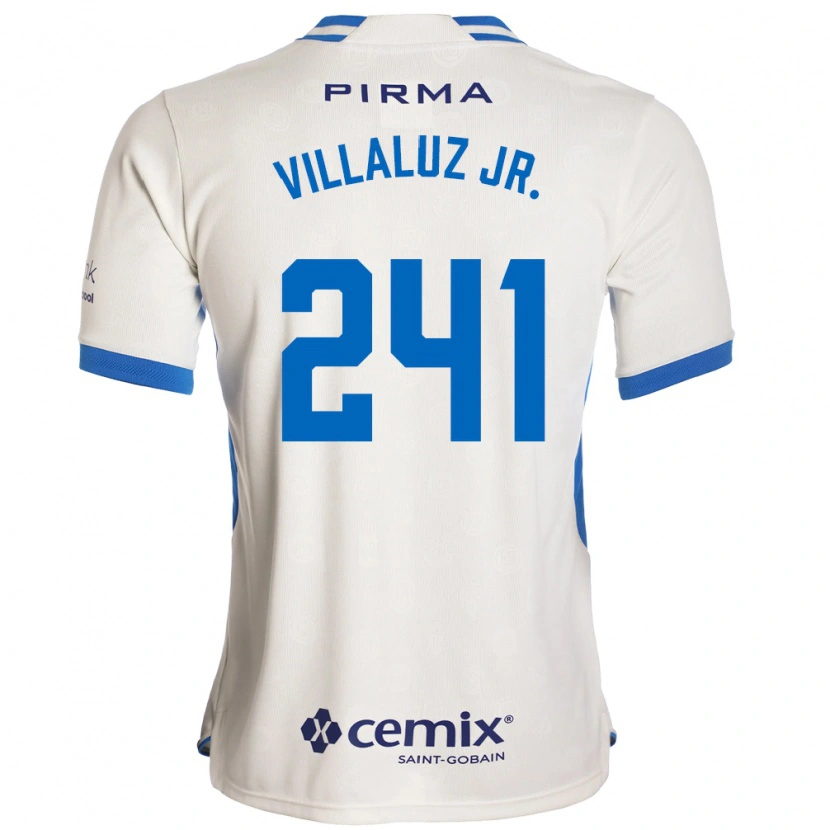Danxen Niño Camiseta César Villaluz Jr. #241 Blanco Azul Rojo 2ª Equipación 2026/27 La Camisa