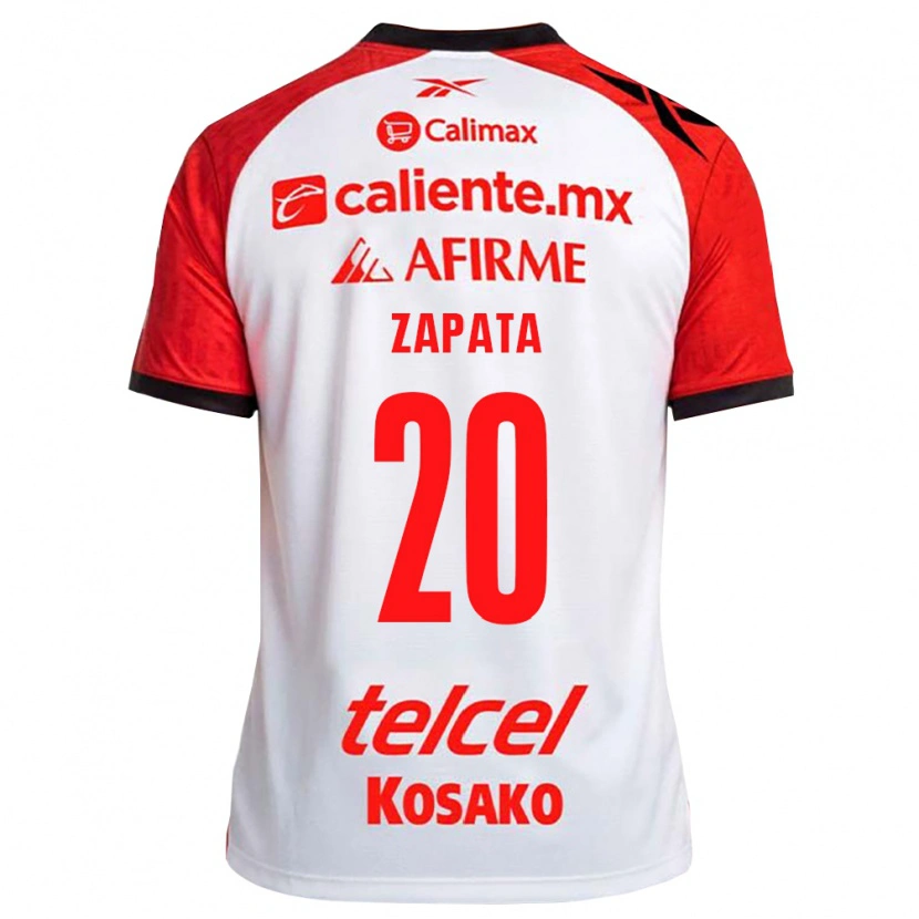 Danxen Niño Camiseta Ángel Zapata #20 Rojo Blanco Negro 2ª Equipación 2026/27 La Camisa