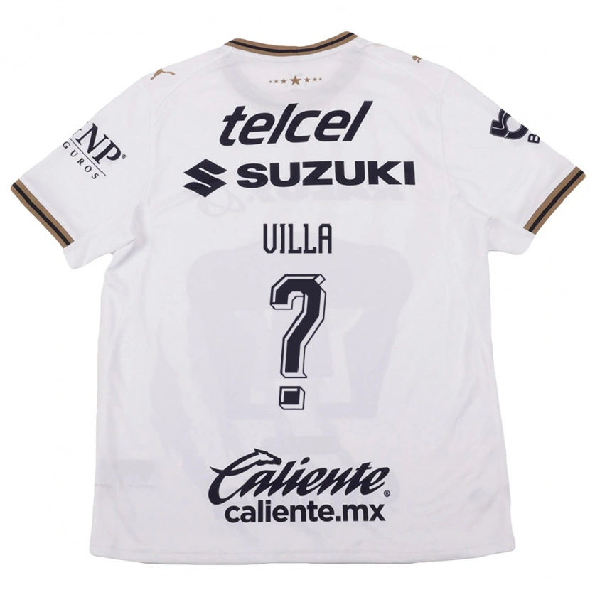 Danxen Niño Camiseta Santiago Villa #0 Blanco Negro Marrón 2ª Equipación 2026/27 La Camisa