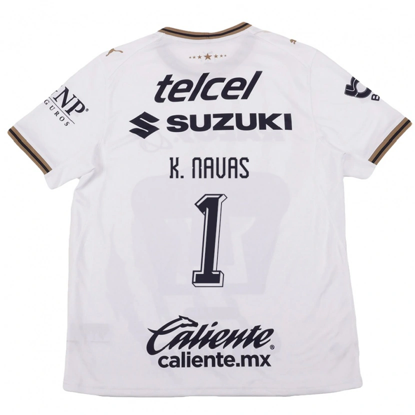 Danxen Niño Camiseta Keylor Navas #1 Blanco Negro Marrón 2ª Equipación 2026/27 La Camisa