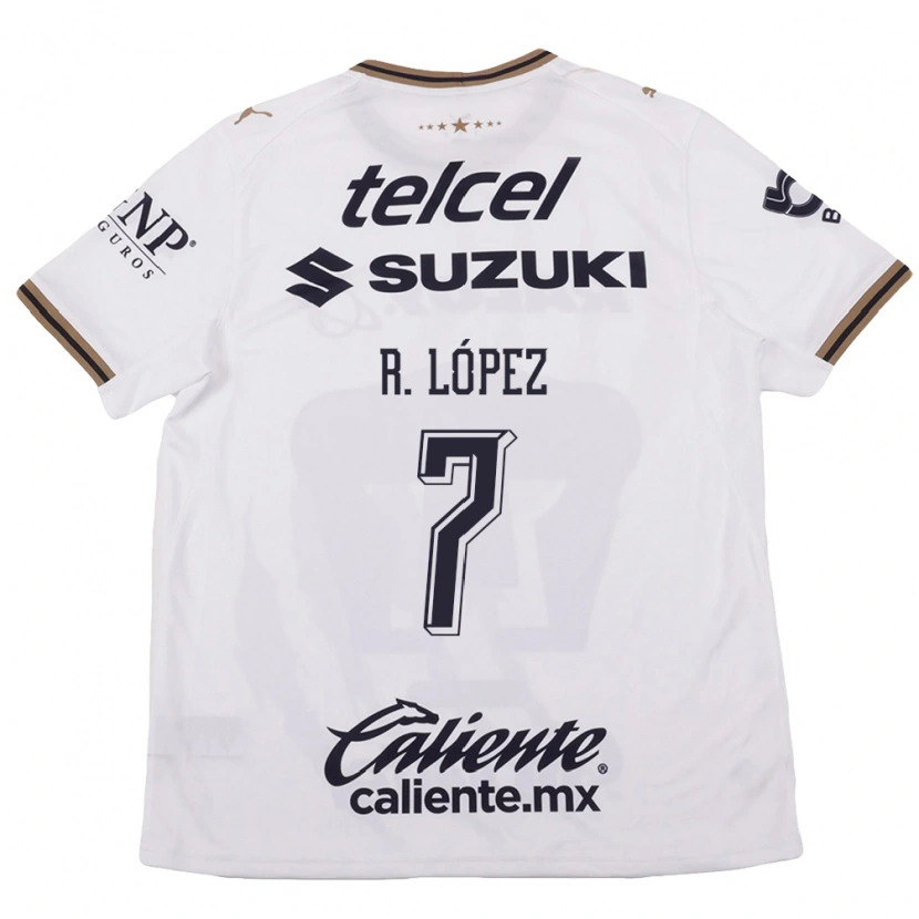 Danxen Niño Camiseta Rodrigo López #7 Blanco Negro Marrón 2ª Equipación 2026/27 La Camisa