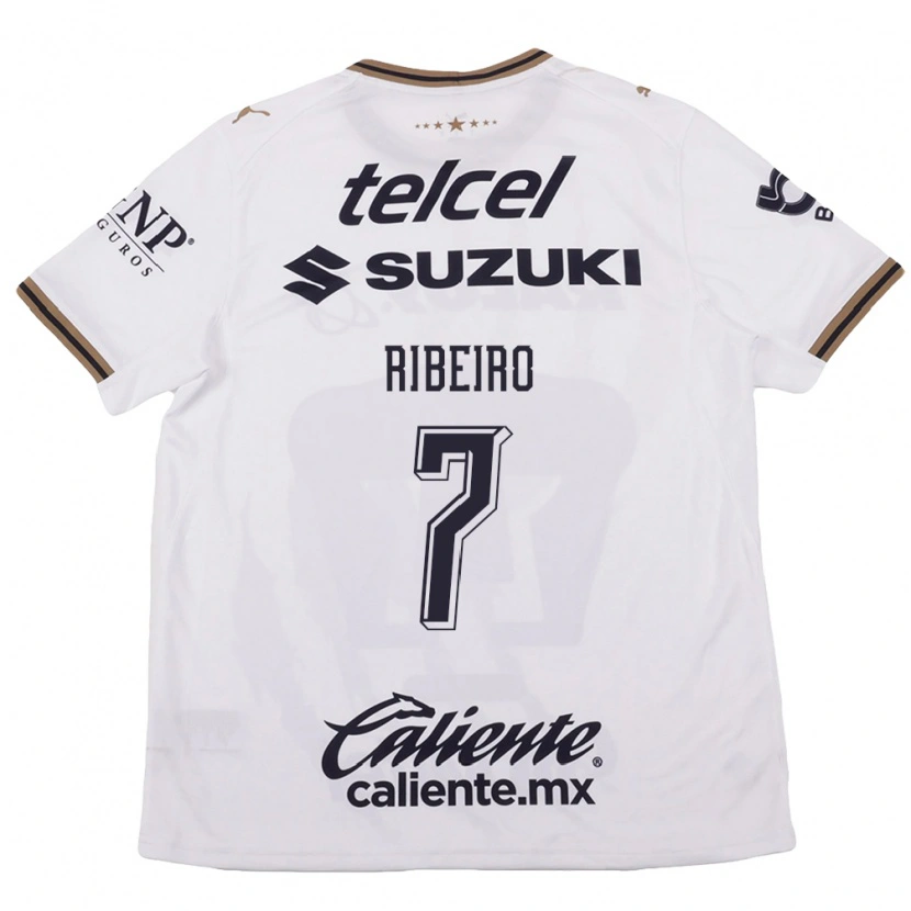 Danxen Niño Camiseta Stephanie Ribeiro #7 Blanco Negro Marrón 2ª Equipación 2026/27 La Camisa